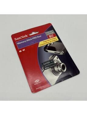 GENUINE Original SANDISK Memory Stick PRO Duo 8GB Memory Card for Sony Cameras